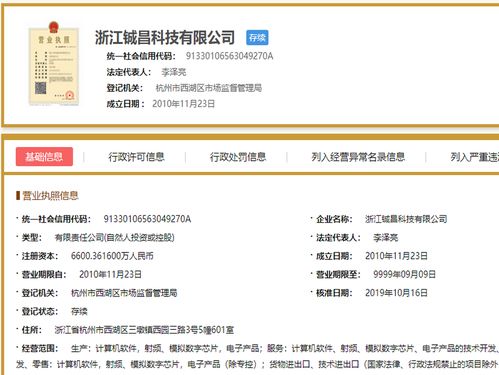 和而泰子公司鋮昌科技最新核準(zhǔn)經(jīng)營范圍一覽